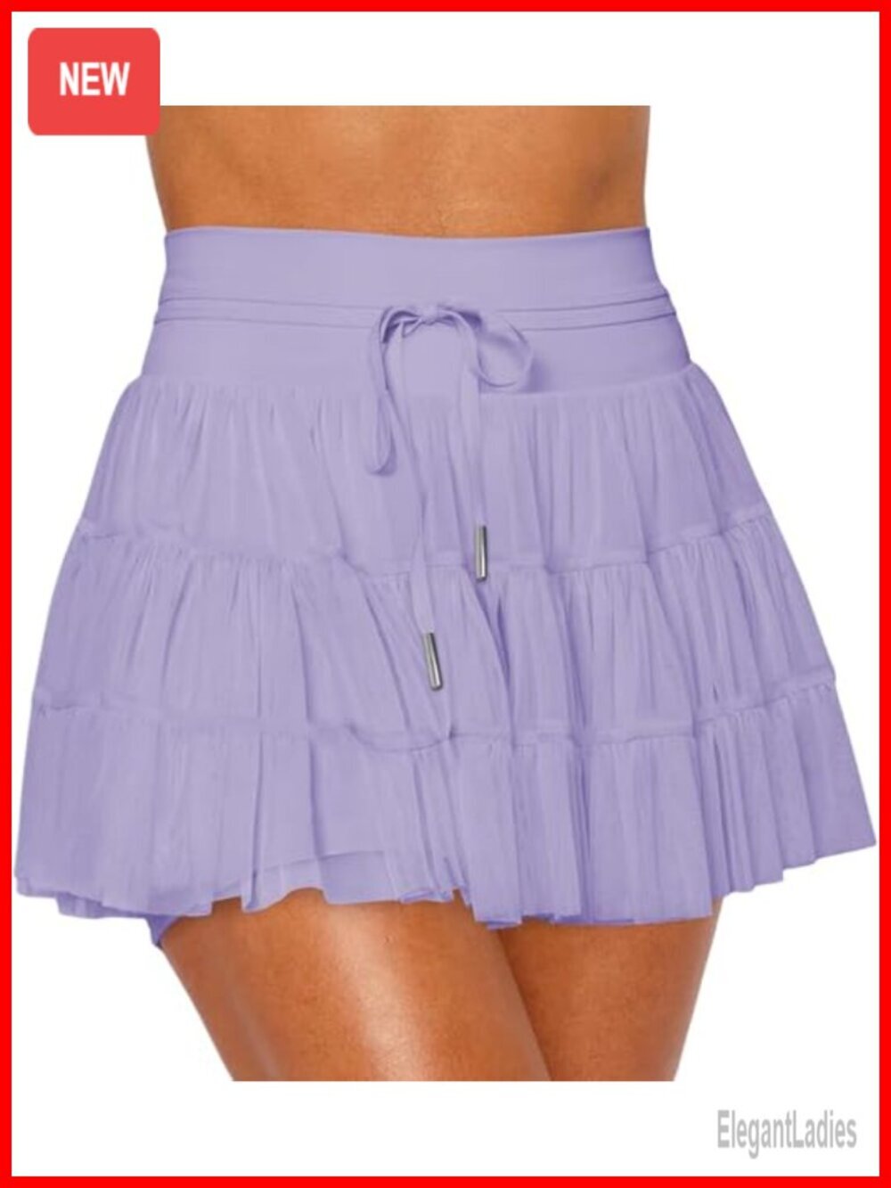 High Waisted Ruffled Tennis Skirt Mesh Layered Tulle Pleated Flowy Skirt with